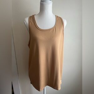 Real Essentials Women’s Comfy Scoop Neck Tank Top - Camel Brown